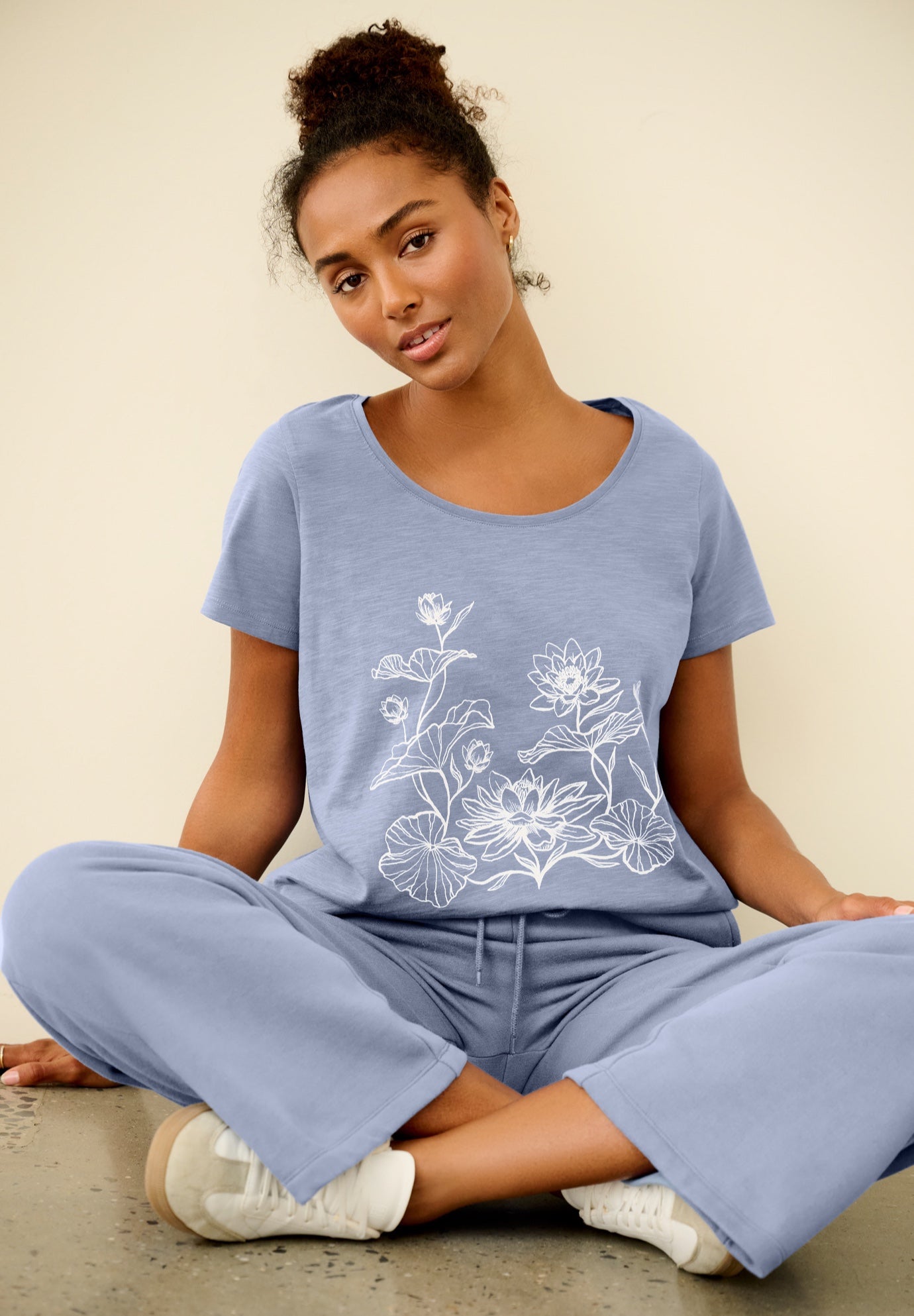 100% Cotton Scoopneck Short Sleeve Graphic Tee image number 0