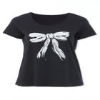 100% Cotton Jersey Slub Scoopneck Short Sleeve Graphic Tee image number null