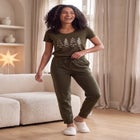 French Terry Drawstring Elastic Waistband Jogger image number 3