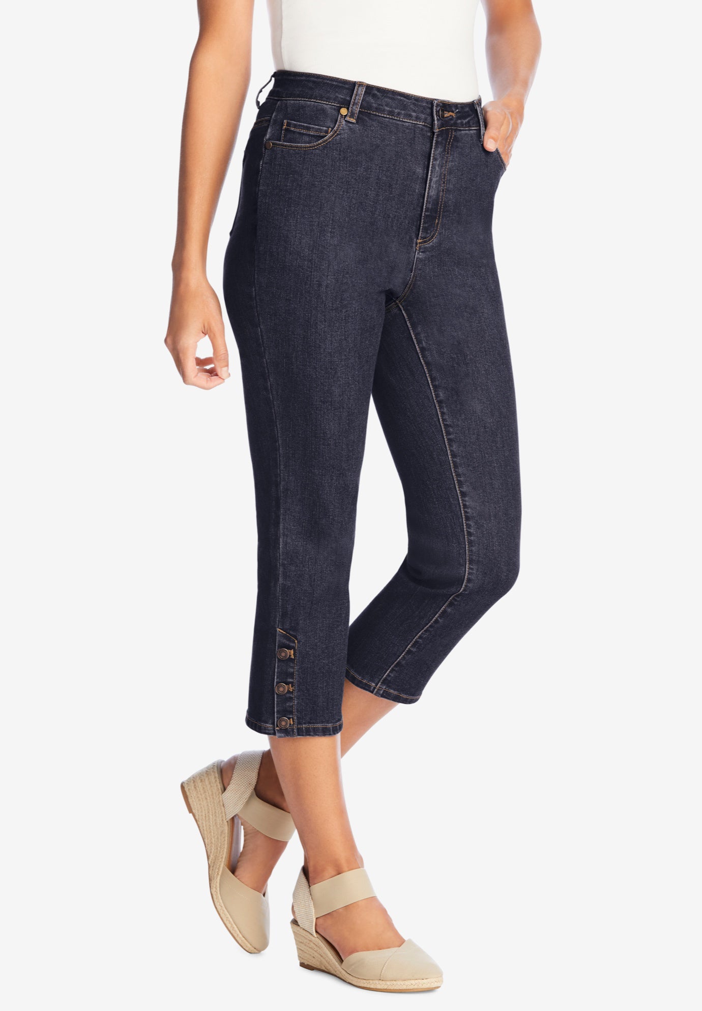 Comfort Stretch Denim Capri image number 0