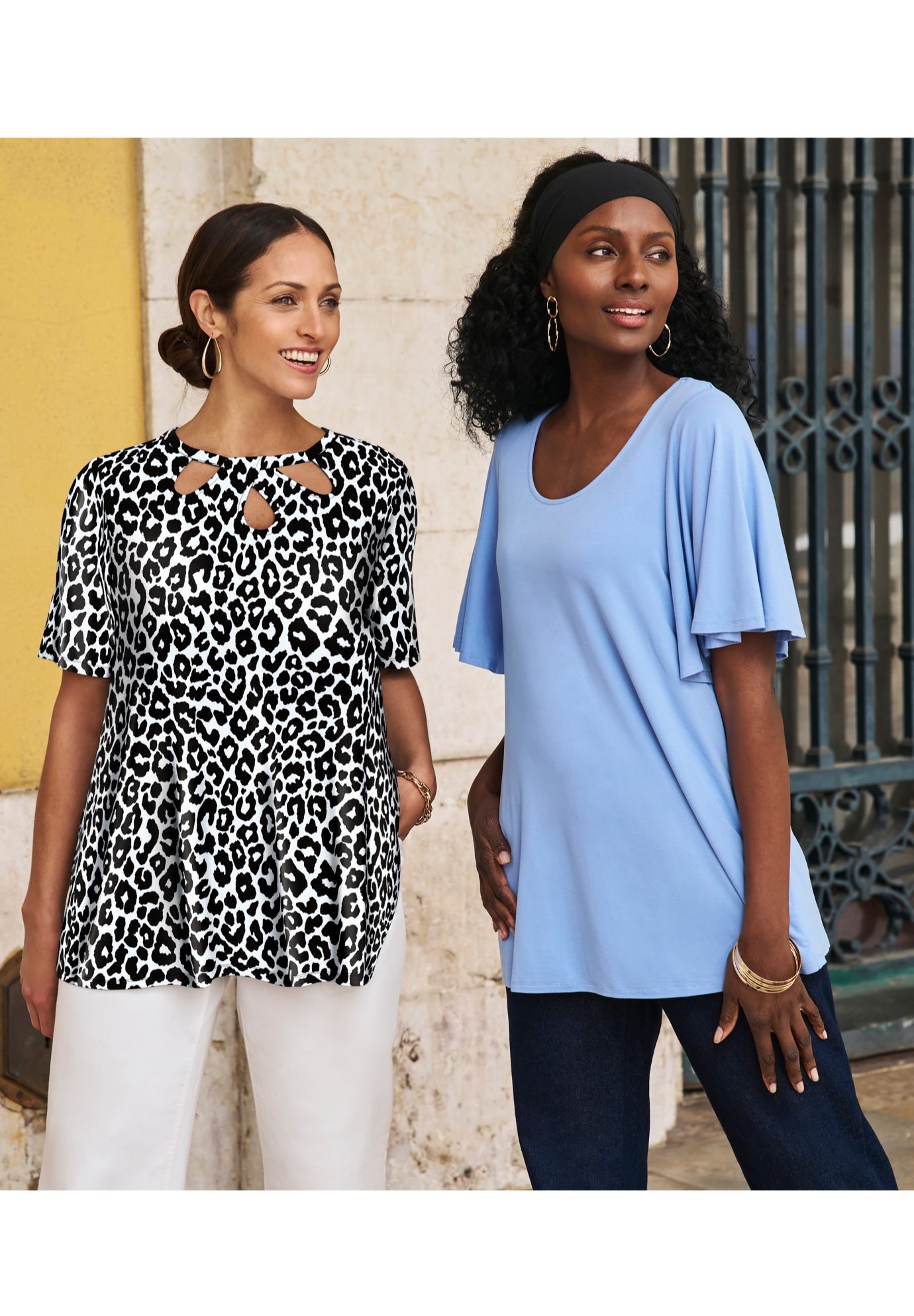 Stretch Knit Cutout Swing Tunic image number 2