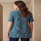 Stretch Knit Cutout Swing Tunic image number null