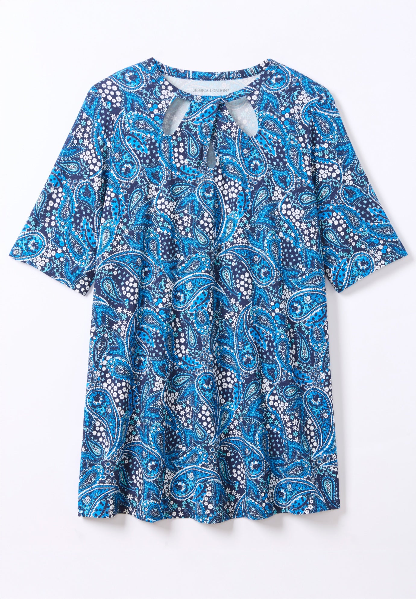 Stretch Knit Cutout Swing Tunic image number 3