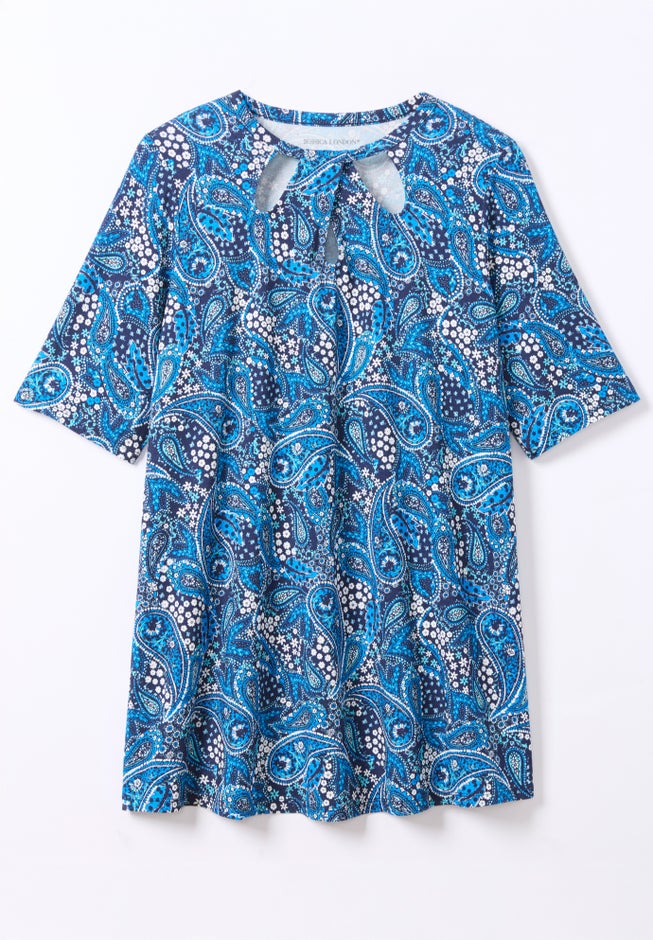 Stretch Knit Cutout Swing Tunic image number 3
