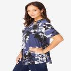 Stretch Knit Cutout Swing Tunic image number 1