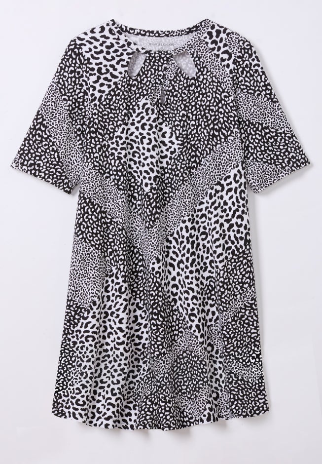 Stretch Knit Cutout Swing Tunic image number 3