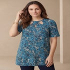 Stretch Knit Cutout Swing Tunic image number null