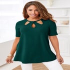 Stretch Knit Cutout Swing Tunic image number null