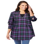 Flannel Tunic With Layered Look image number null