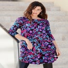 Plus Size Boatneck Swing Ultra Drape Tunic Top image number null