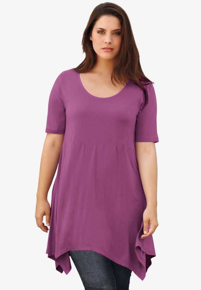 Scoop Neck Hanky Hem Tunic image number null
