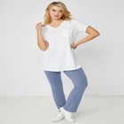 Cotton Spandex Full Length Bootcut Flat Waistband Leggings image number null