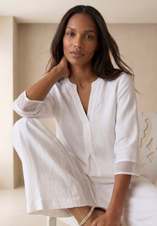 Hi-Low Linen Tunic image number 2