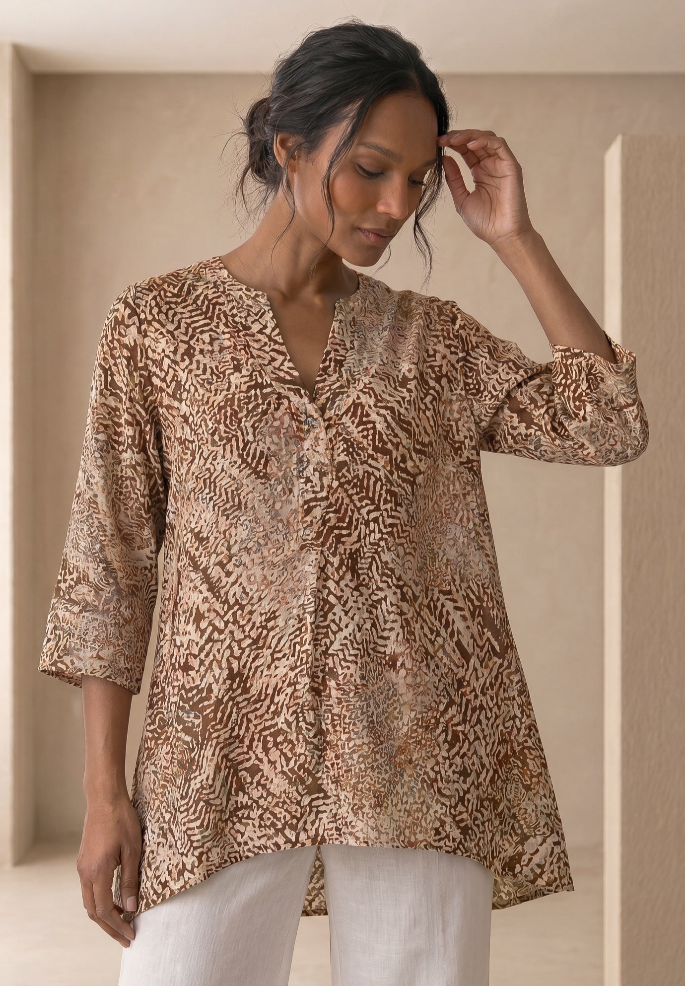 Hi-Low Linen Tunic image number 0