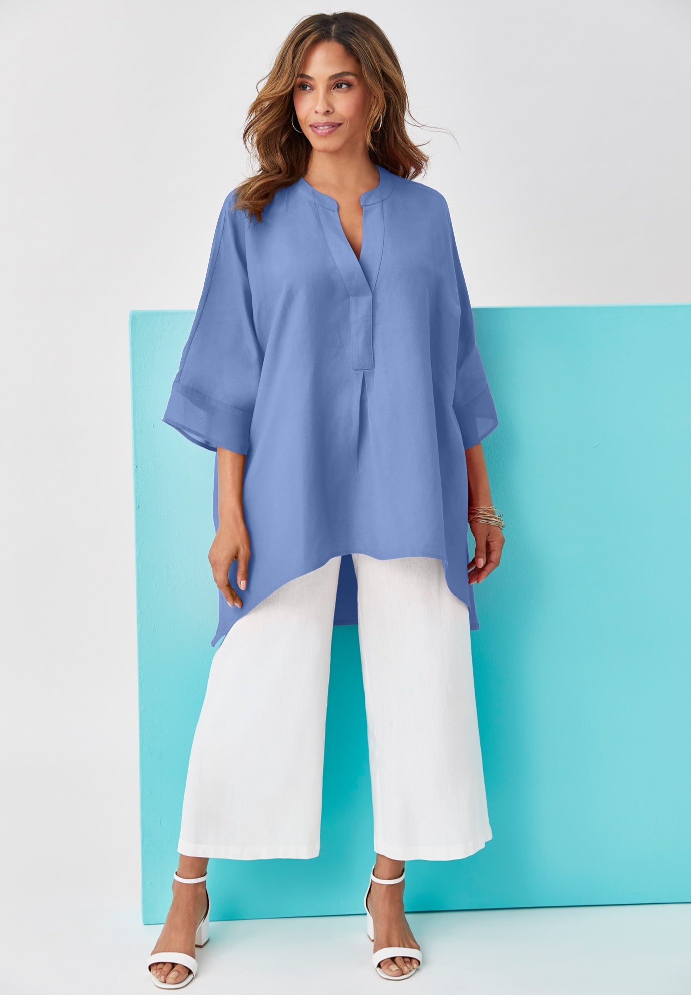 Hi-Low Linen Tunic image number 0