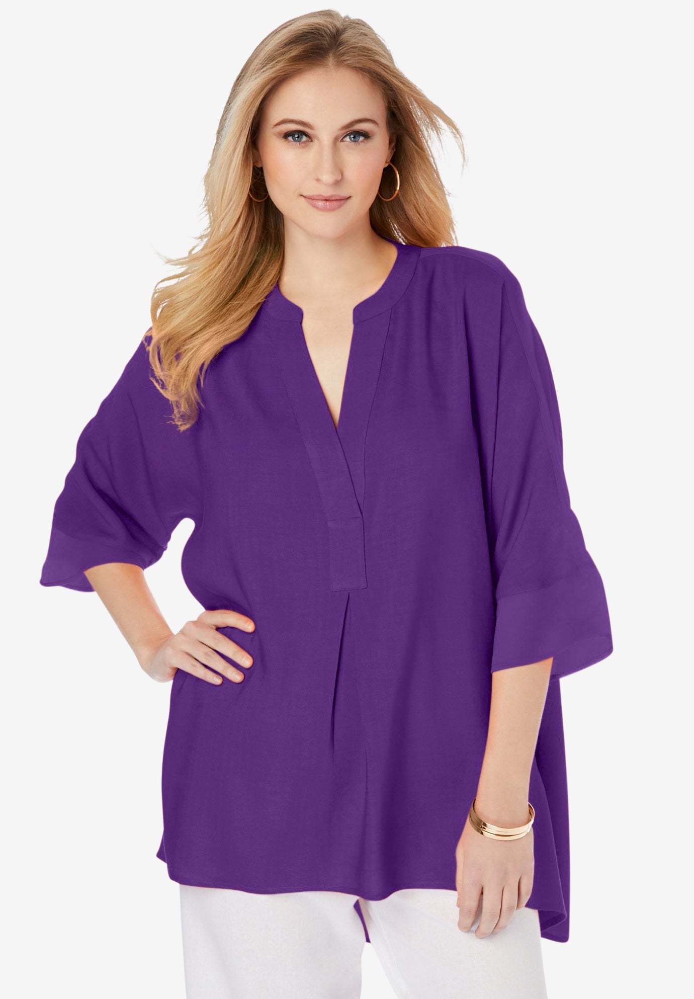 Hi-Low Linen Tunic image number 0