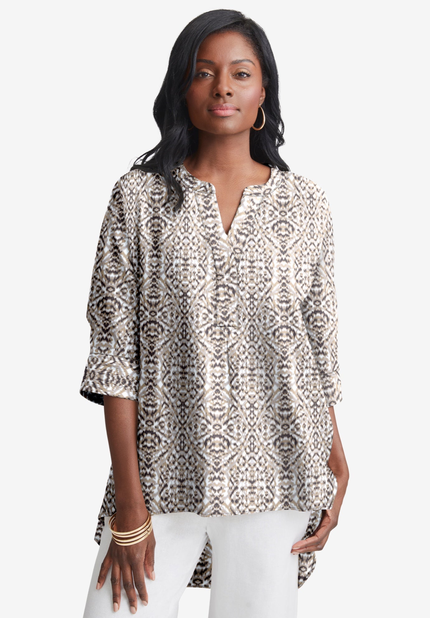 Hi-Low Linen Tunic image number 0