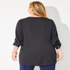 Chain Lace-Up V-Neck Tunic Blouse image number null