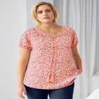 Ruffle Trim Peasant Blouse image number null