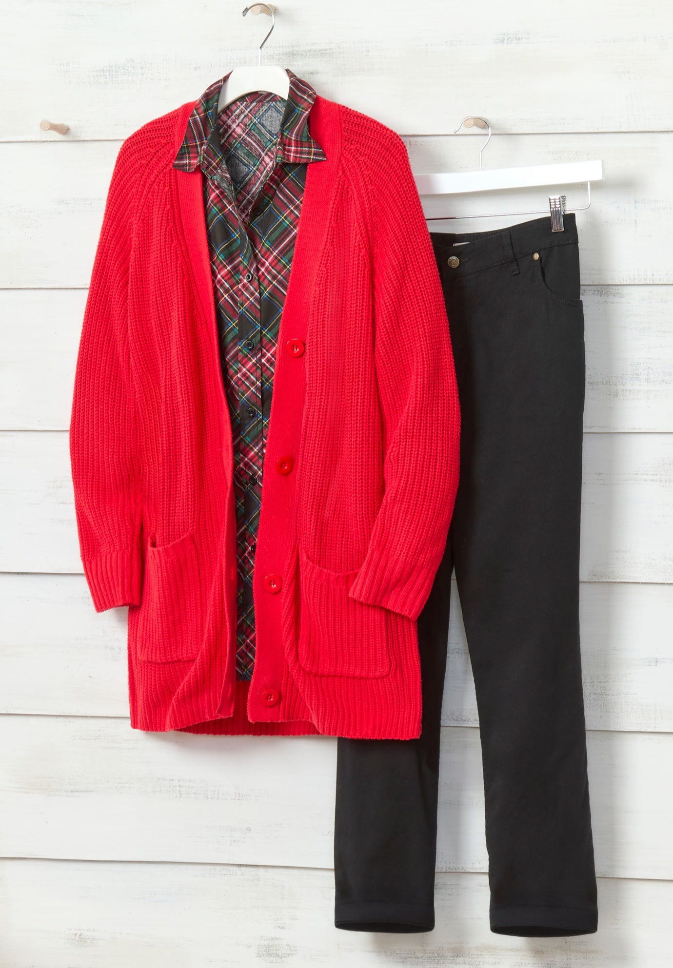 Button-Front Shaker Cardigan Sweater image number 8