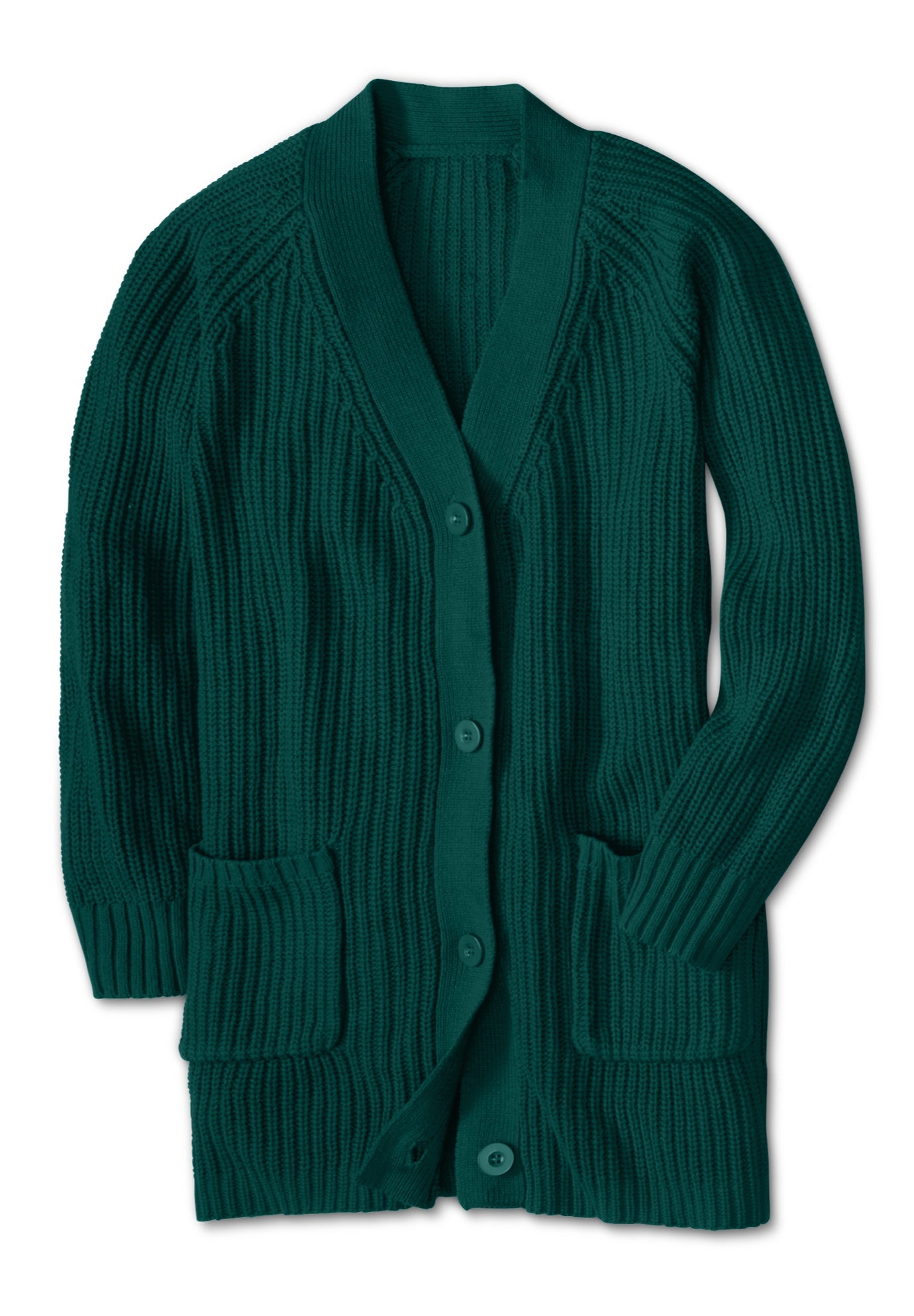 Shaker Button-Front Cardigan Sweater image number 3
