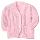 Button-Front Shaker Cardigan Sweater image number null