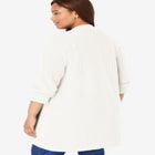 Shaker Button-Front Cardigan Sweater image number 2
