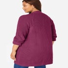 Shaker Button-Front Cardigan Sweater image number 1