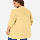 Shaker Button-Front Cardigan Sweater image number 1