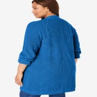 Shaker Button-Front Cardigan Sweater image number 1