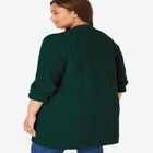 Shaker Button-Front Cardigan Sweater image number 2