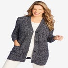Shaker Button-Front Cardigan Sweater image number 0