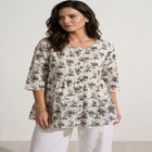 Tiered Floral 3/4 Sleeve Tunic image number null