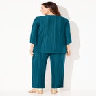 Shiny Pleated Knit 3-Piece Pant Set image number null