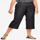 Linen-Blend Drawstring Capris image number null