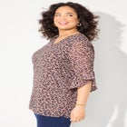 V-Neck Bell-Sleeve Georgette Blouse image number null