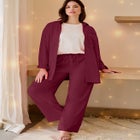 Linen-Blend Elastic Waist Drawstring Relaxed Pant image number 0