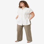 Linen-Blend Elastic Waist Drawstring Relaxed Pant image number null