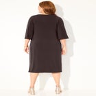 Bell-Sleeve Lace-Up Shift Dress image number null