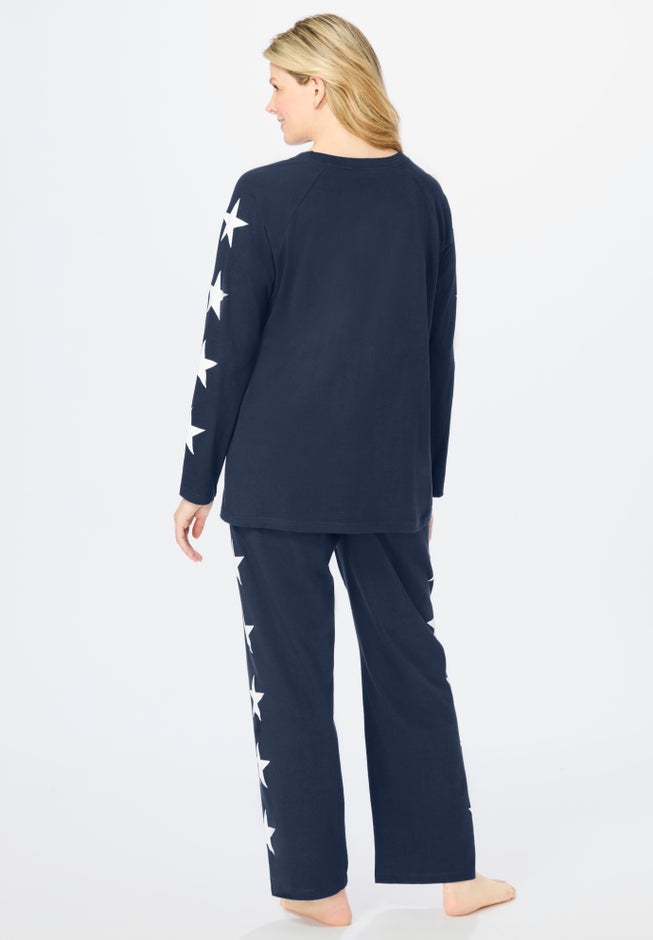 Dreams & Co&reg; Side Print Pajama Set image number 1