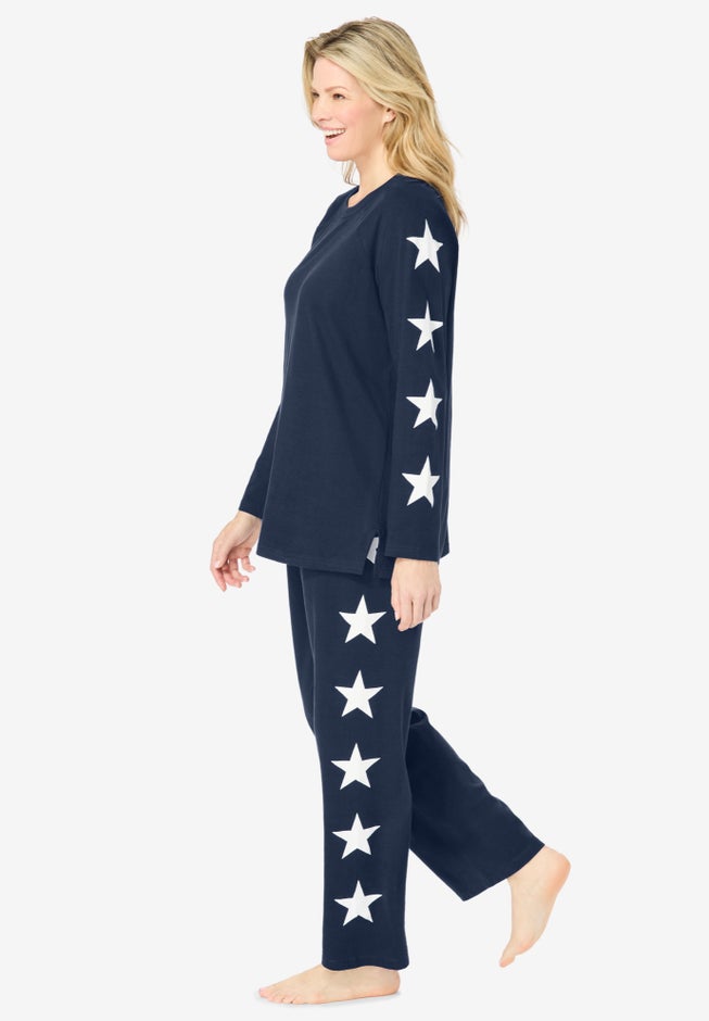 Dreams & Co&reg; Side Print Pajama Set image number 2