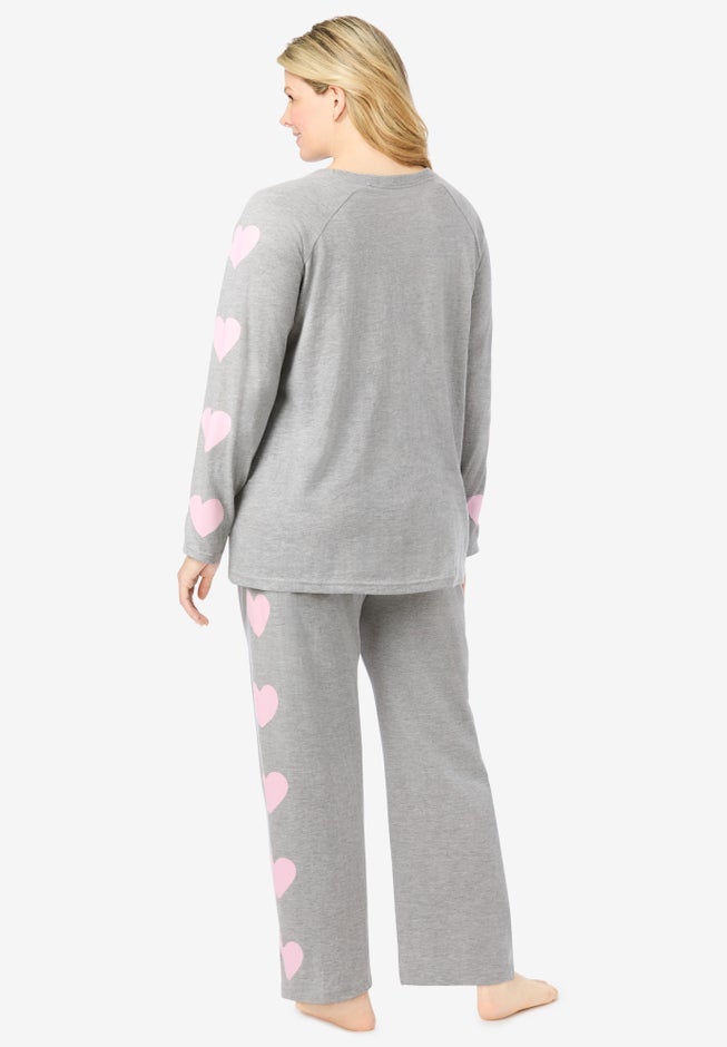 Dreams & Co&reg; Side Print Pajama Set image number 1