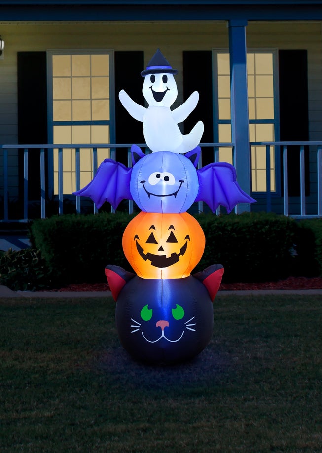 6' Halloween Stacked Inflatable Figures image number null