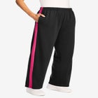 Cotton French Terry Straight-Leg Pull-On Side-Stripe Pants image number null