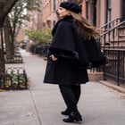 Faux Fur Trim Wool Cape image number 2