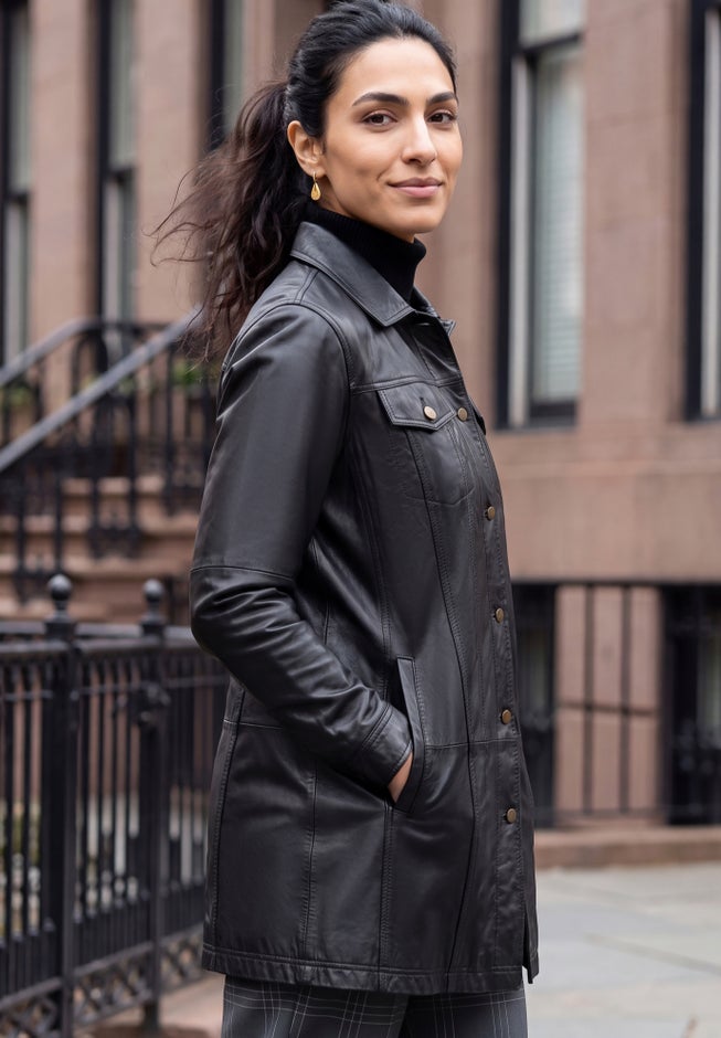 Long Leather Jacket image number 2