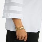 Stretch Knit Mesh Inset Sleeve Tunic image number null