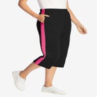 Side-Stripe Cotton French Terry Capri image number null