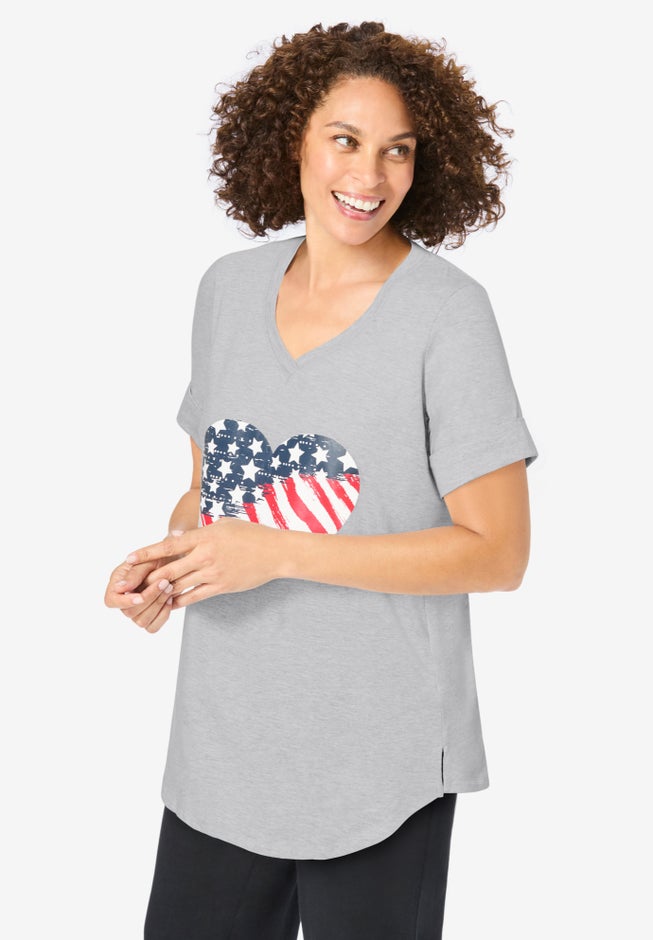 Two-Piece V-Neck Tunic & Capri Set image number 3