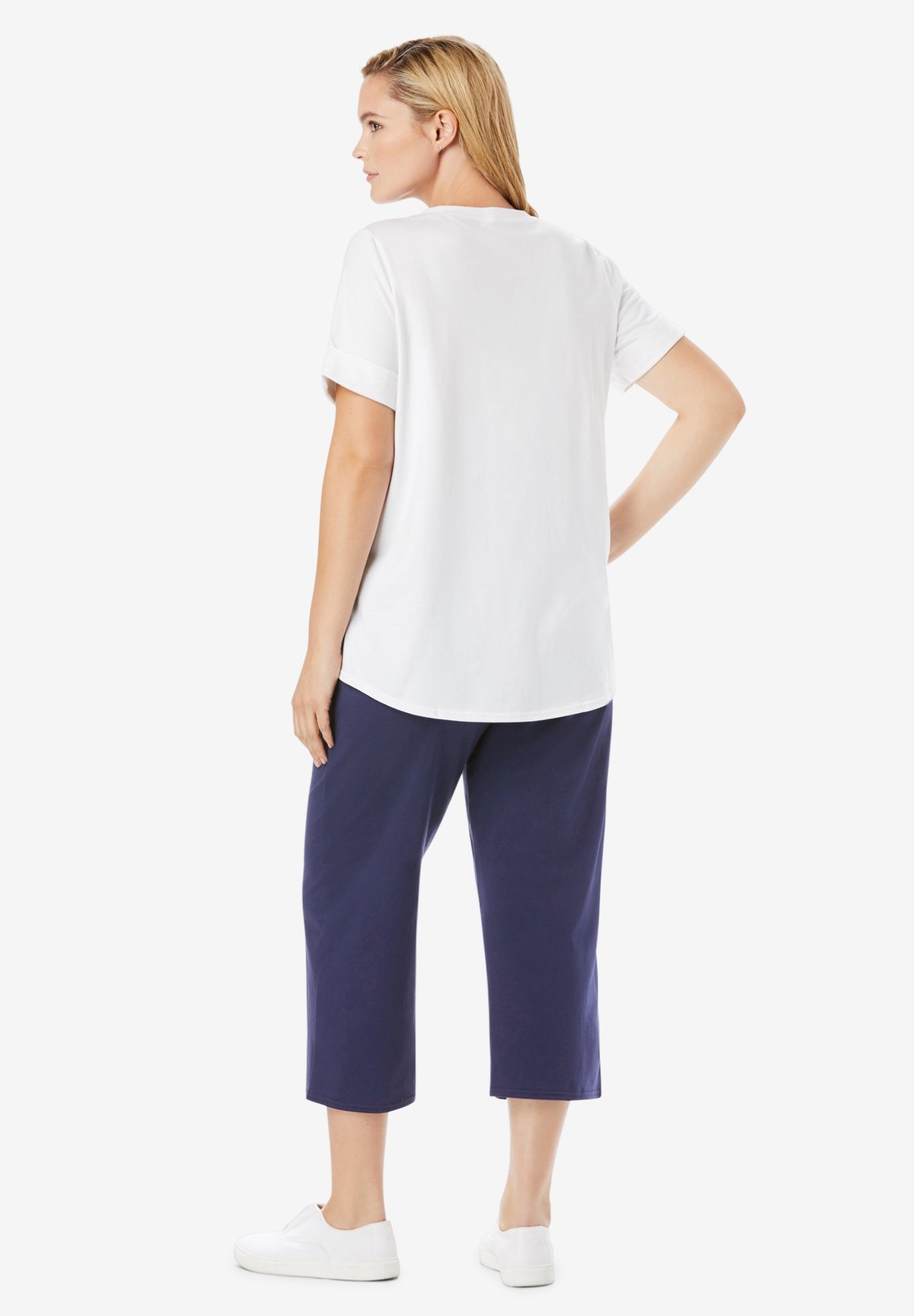 Two-Piece V-Neck Tunic & Capri Set image number 1